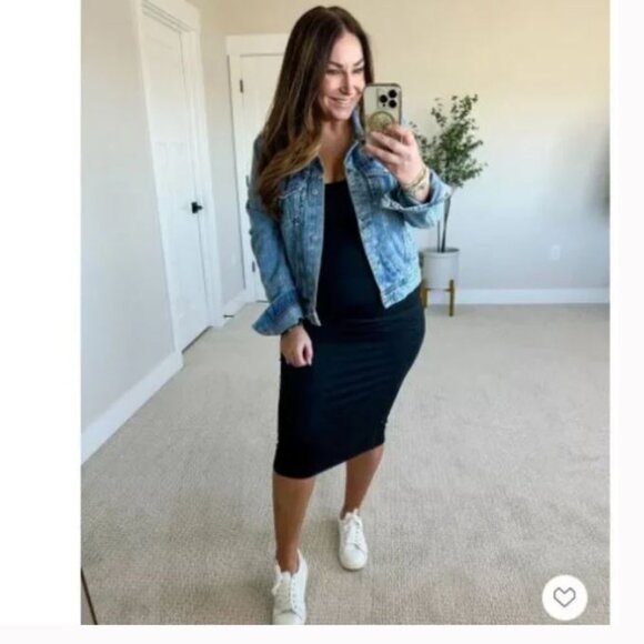 NEW Vuori Halo Essential Heather Black Scoop Neck- Sz S - Picture 1 of 8